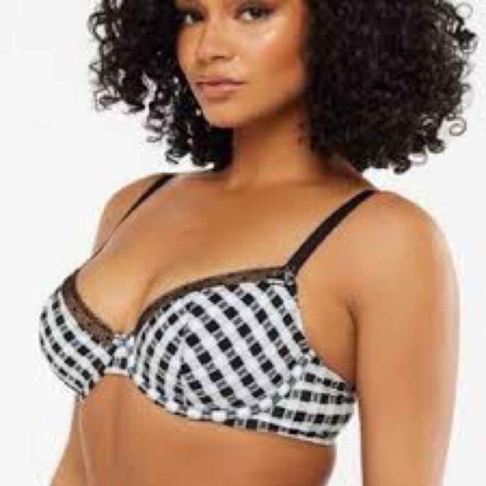 Savage X Fenty Gingham Remix Unlined Plunge Bra